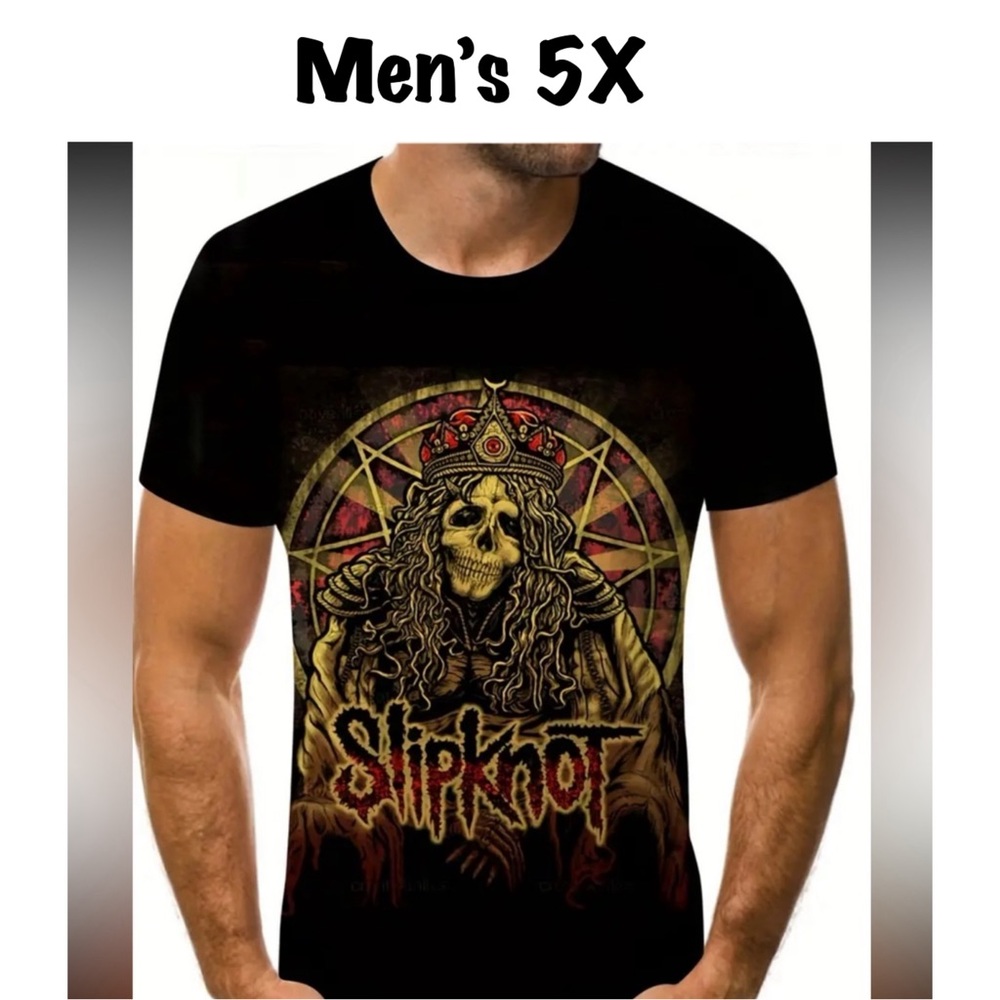 NWOT Size 5XL Plus Size Unisex Slipknot Back & Front Graphic Lightweight T Shirt